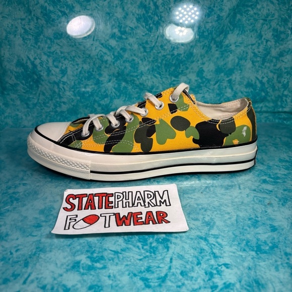 Converse Chuck 70 Men’s Low Top Canvas Green Camo Print Shoes Size 10 - Picture 3 of 7